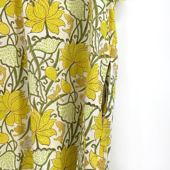 [relisted] Erica Wilson Yellow White & Green Floral Loose Fit Mini Dress - Picture 3 of 6